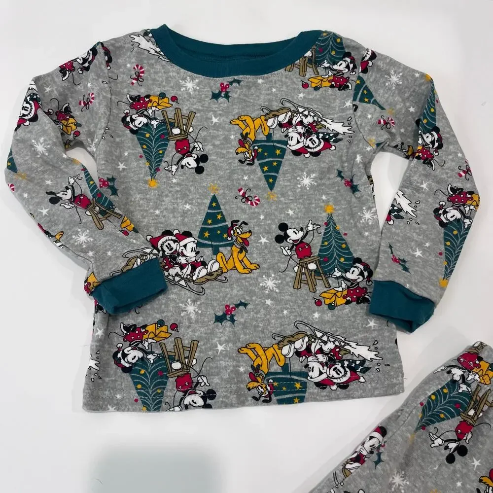 Disney Mickey Mouse Christmas Holiday Toddler Pajama Set ~ 3T
